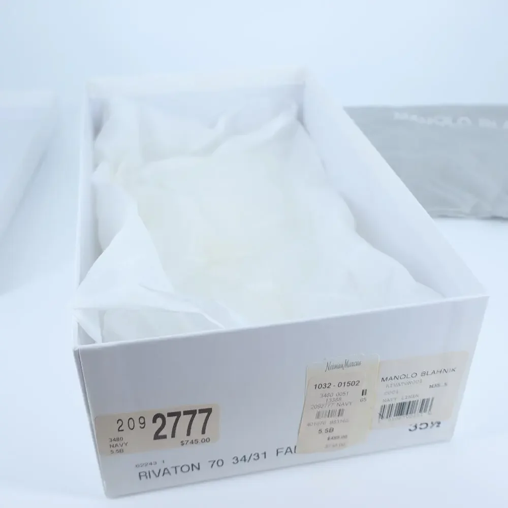 Manolo Blahnik White and Gray Designer Shoe Box 11.5